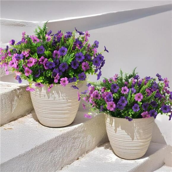 UV Resistant Silk Outdoor Flowers Multicolor Fake Plants for Porch Patio Yard - Picture 5 of 7